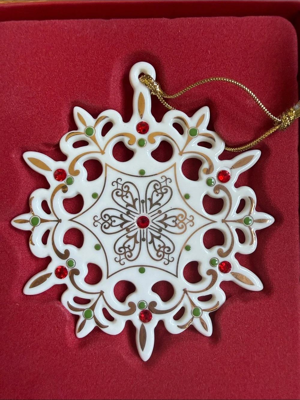 Lenox China Jewels Snowflake Ornament 4 in new in box